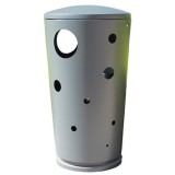 戶外圓柱形鏤空不銹鋼垃圾桶